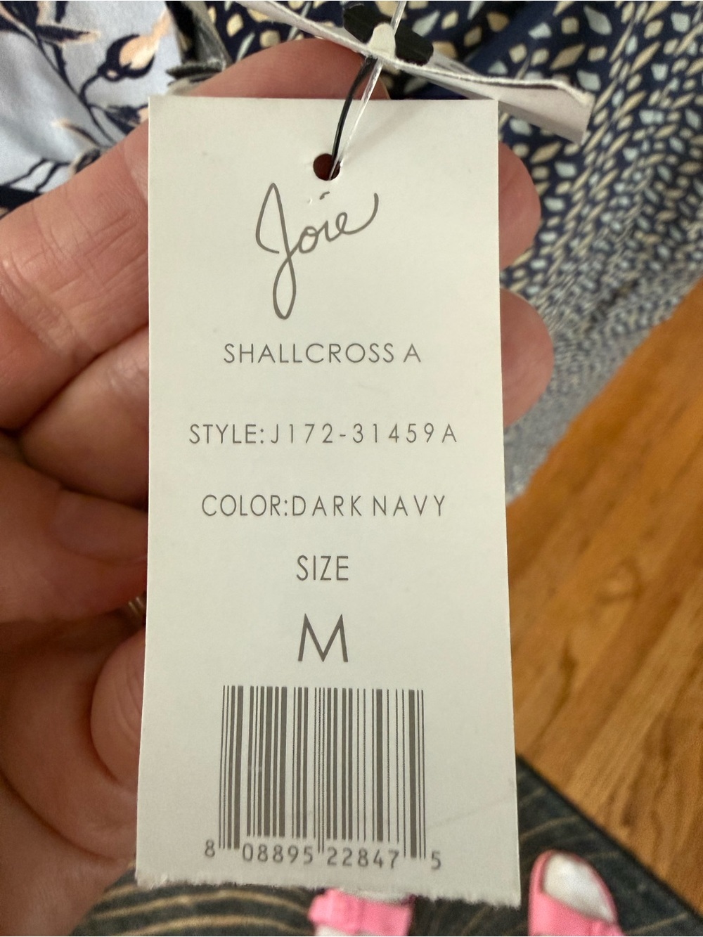 NWT 100% Silk Joie Light Blue and Navy Mixed Print Sleeveless Dress M - Picture 4 of 6